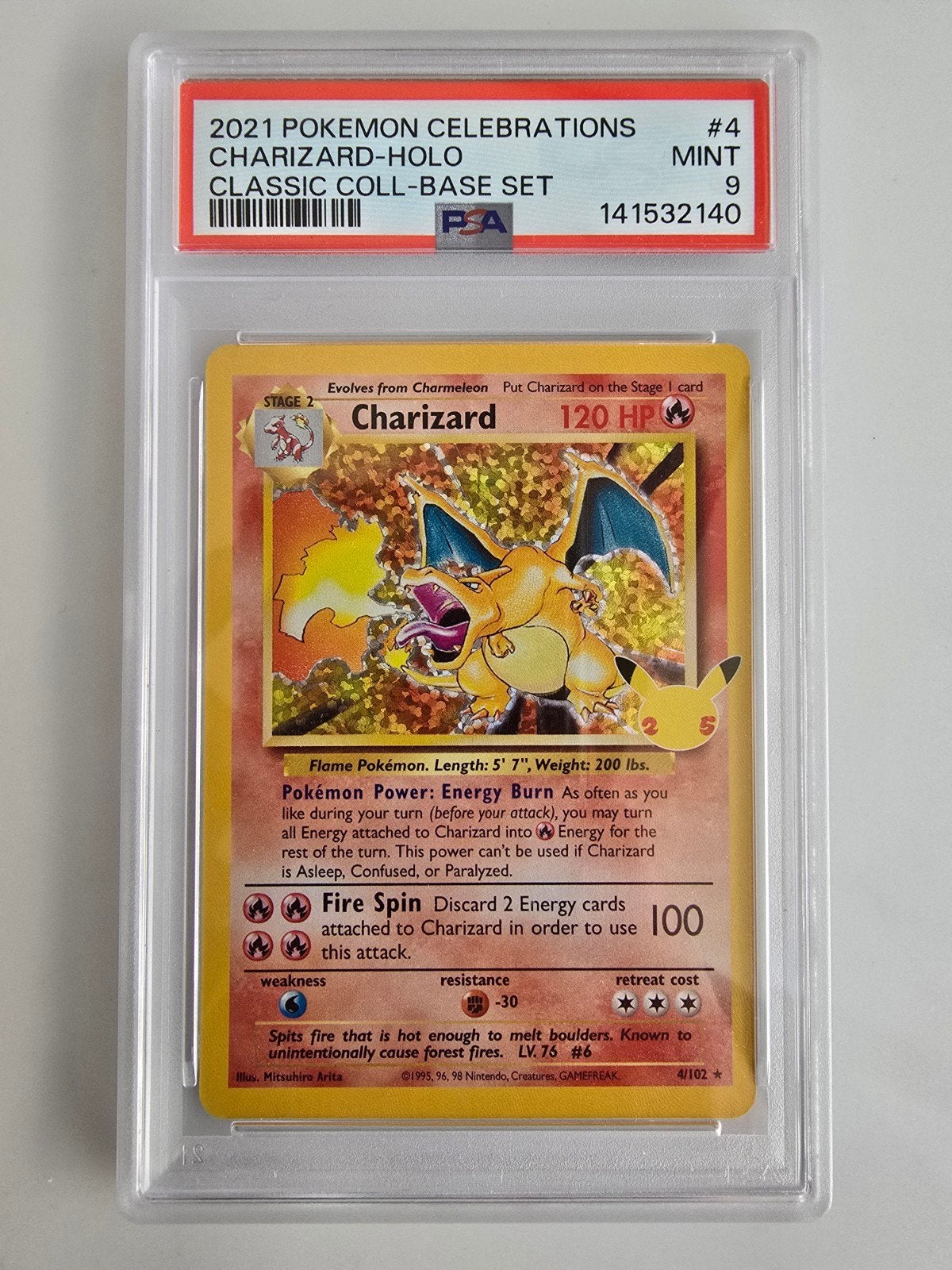 Charizard #4 - Celebrations PSA 9, Ophalen of Verzenden, Zo goed als nieuw