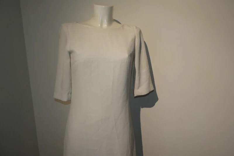 Ladress witte nette jurk tijdloos mooi en makkelijk, Kleding | Dames, Jurken, Verzenden, Wit, Zo goed als nieuw, Knielengte