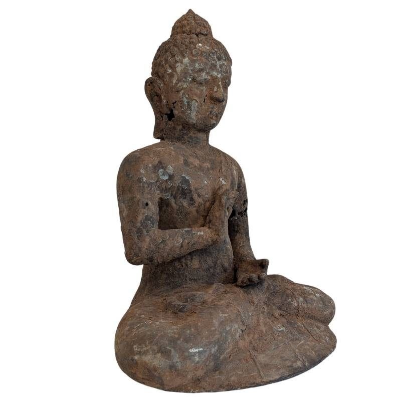 Bronzen Boeddhabeeld uit Birma – vermoedelijk 17e/18e eeuw, Gebruikt, Ophalen of Verzenden, Bruin, Overige materialen