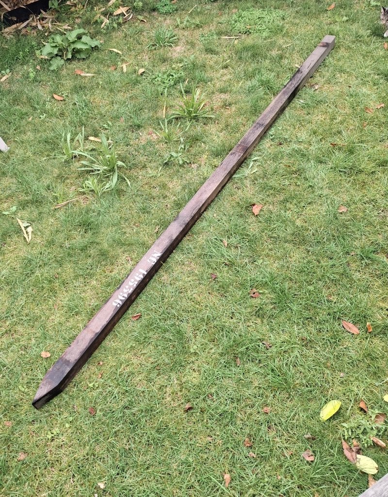 Hardhouten tuinpaal 7x7 gepunt Azobe 303 cm, Ophalen, Palen, Nieuw, Hardhout