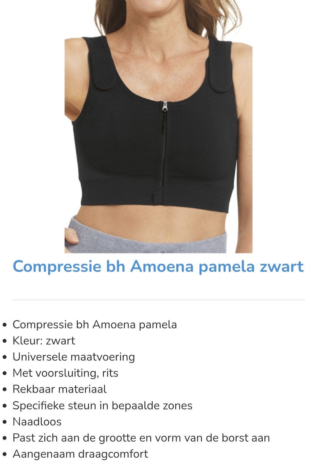 Amoena Pamela prothese bh, Amoena Pamela, Ophalen of Verzenden, Zwart, BH