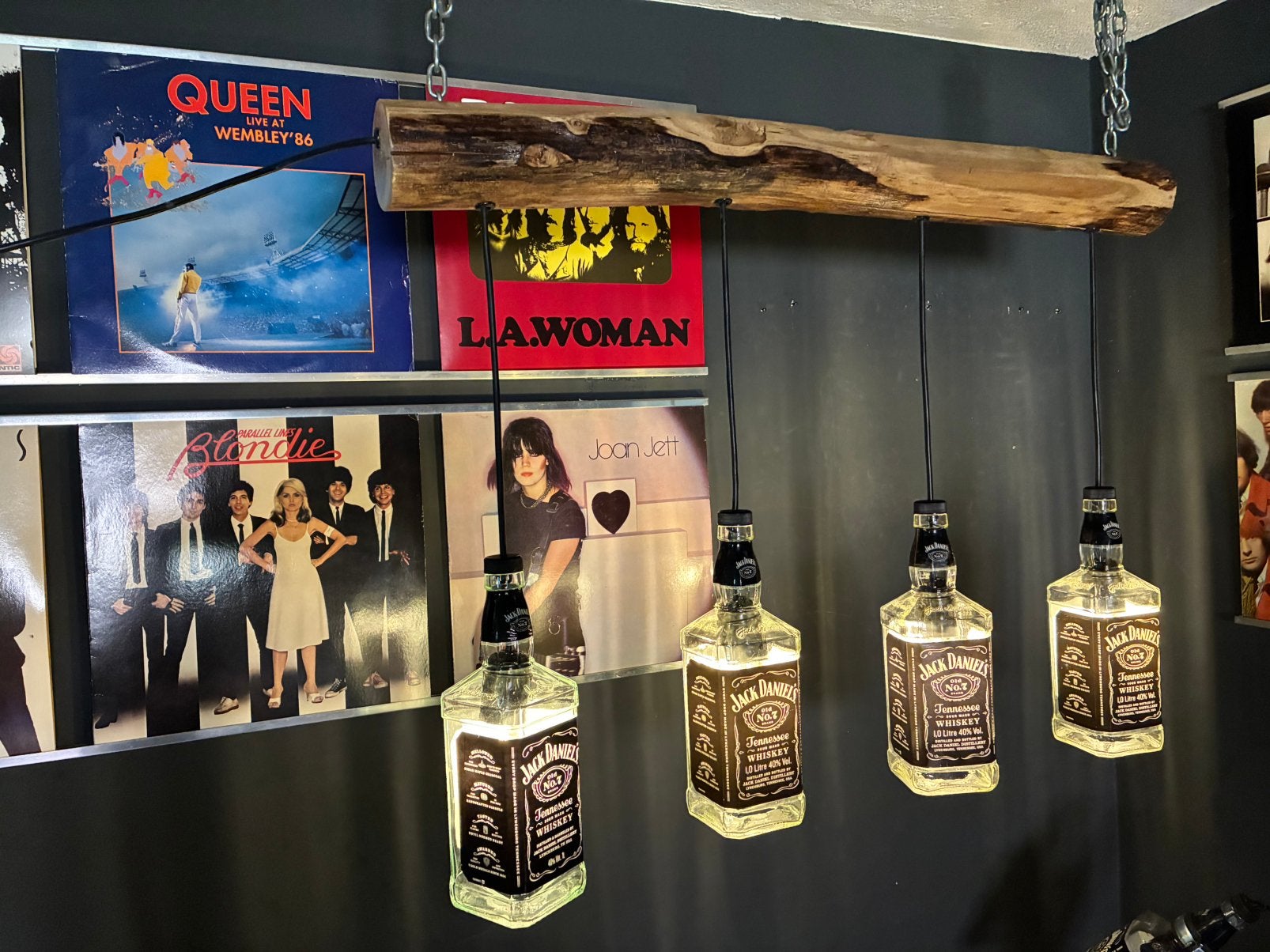 Jack Daniel’s hanglamp, Huis en Inrichting, Mancave, womancave, Nieuw, Glas, E27 (groot)