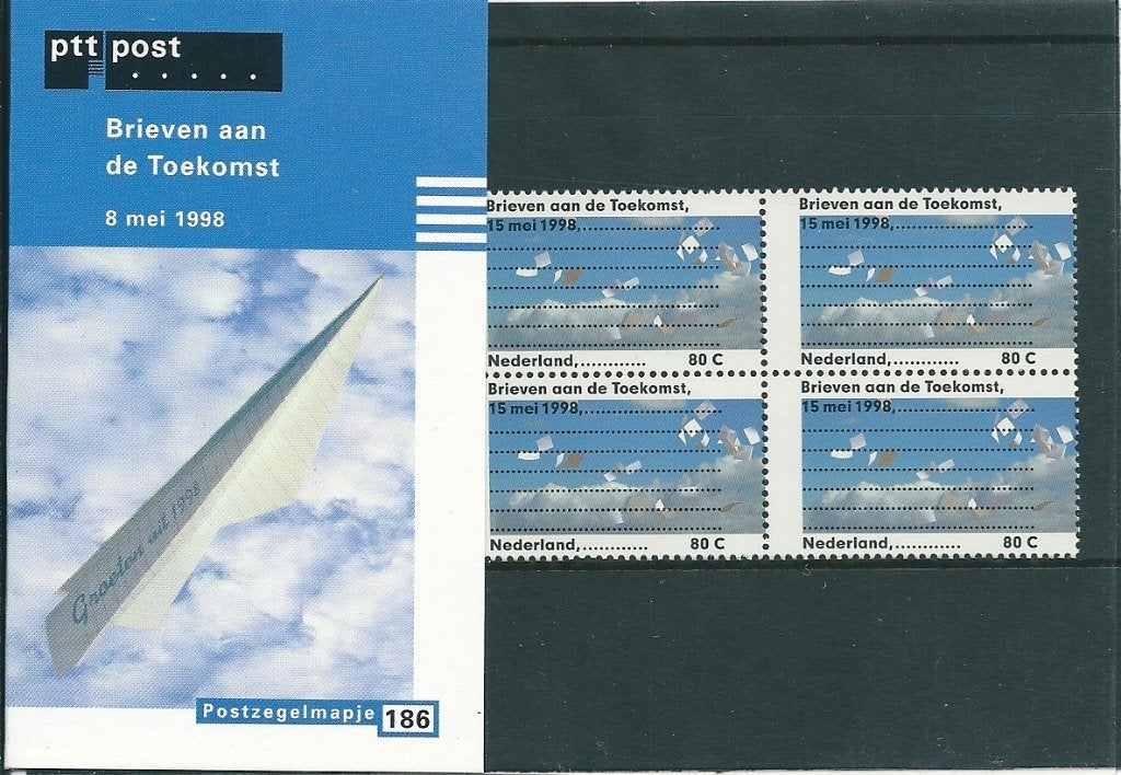 Postzegelmapje nummer 186-Brieven aan de Toekomst -jaar 1998, Verzenden, Na 1940, Postfris