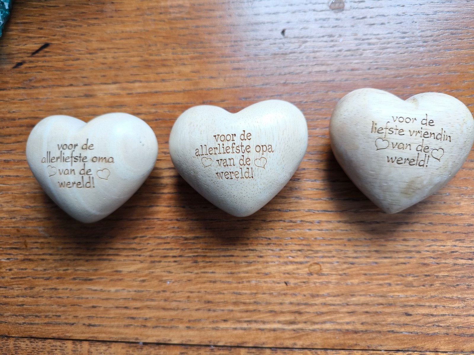Houten hartjes. Met tekst. Nieuw, Ophalen of Verzenden, Nieuw, Overige typen