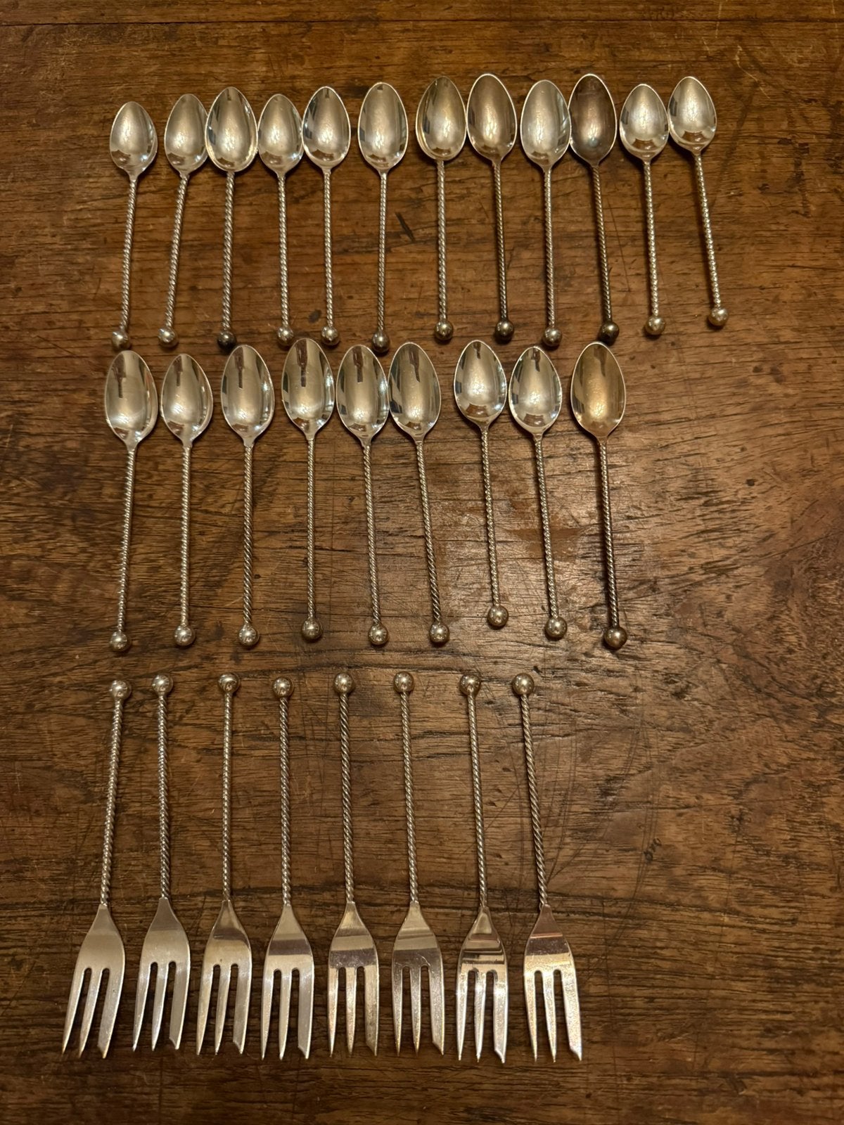 Verzilverde DE HH 100 lepeltjes en vorkjes, igst, Ophalen of Verzenden