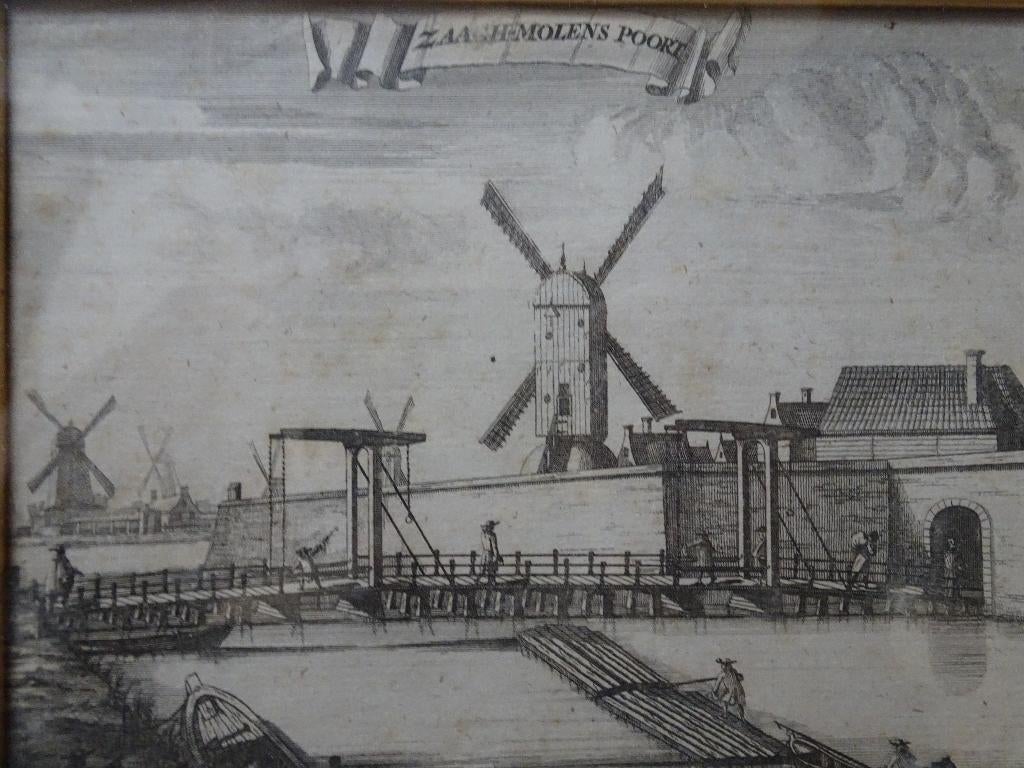 Gravure Zaagmolenpoort Amsterdam, Commelin 1691, Antiek en Kunst, Kunst | Etsen en Gravures, Verzenden