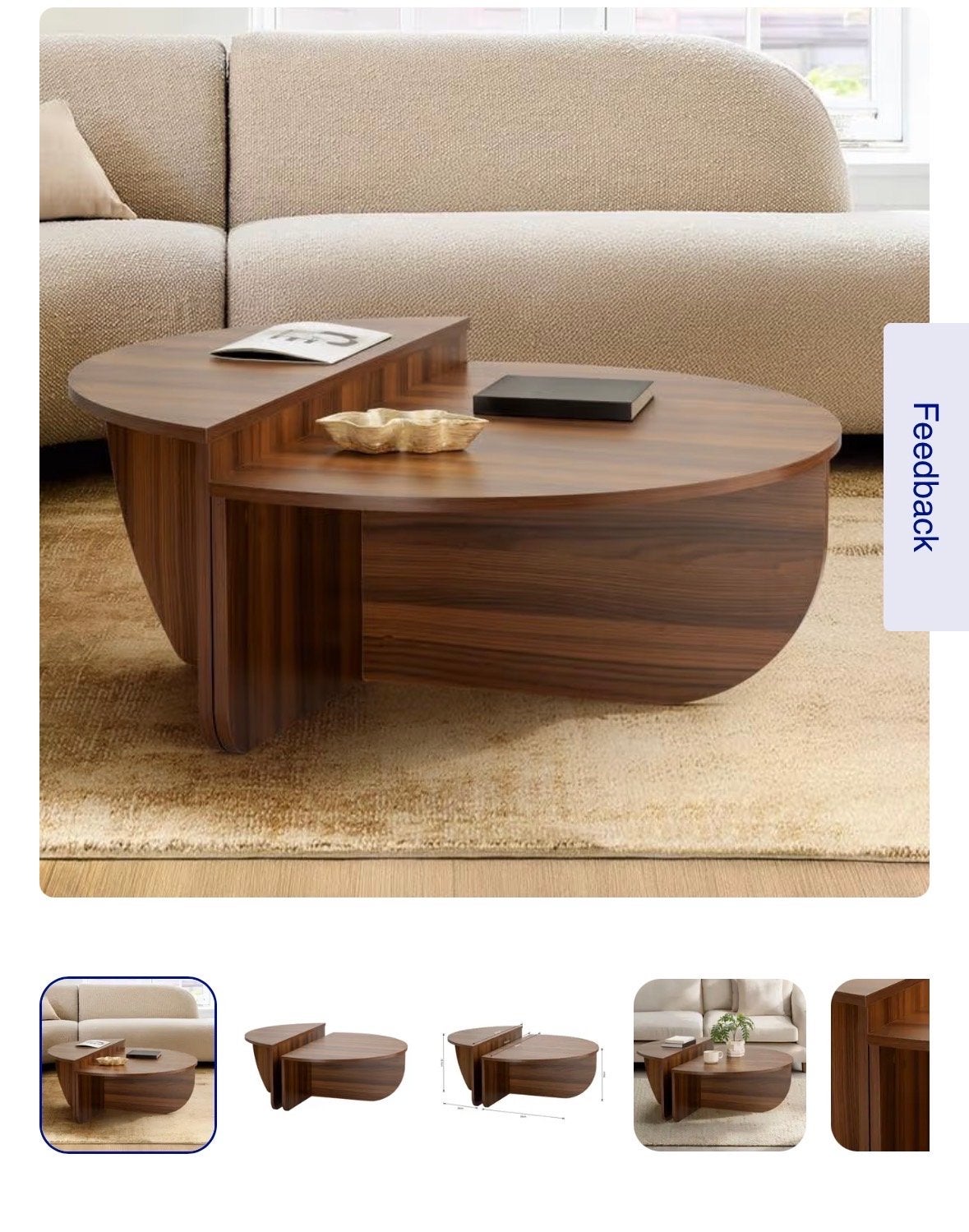 Action Ronde salontafel met twee niveaus, Huis en Inrichting, Ophalen, Rond, Nieuw, 50 tot 100 cm