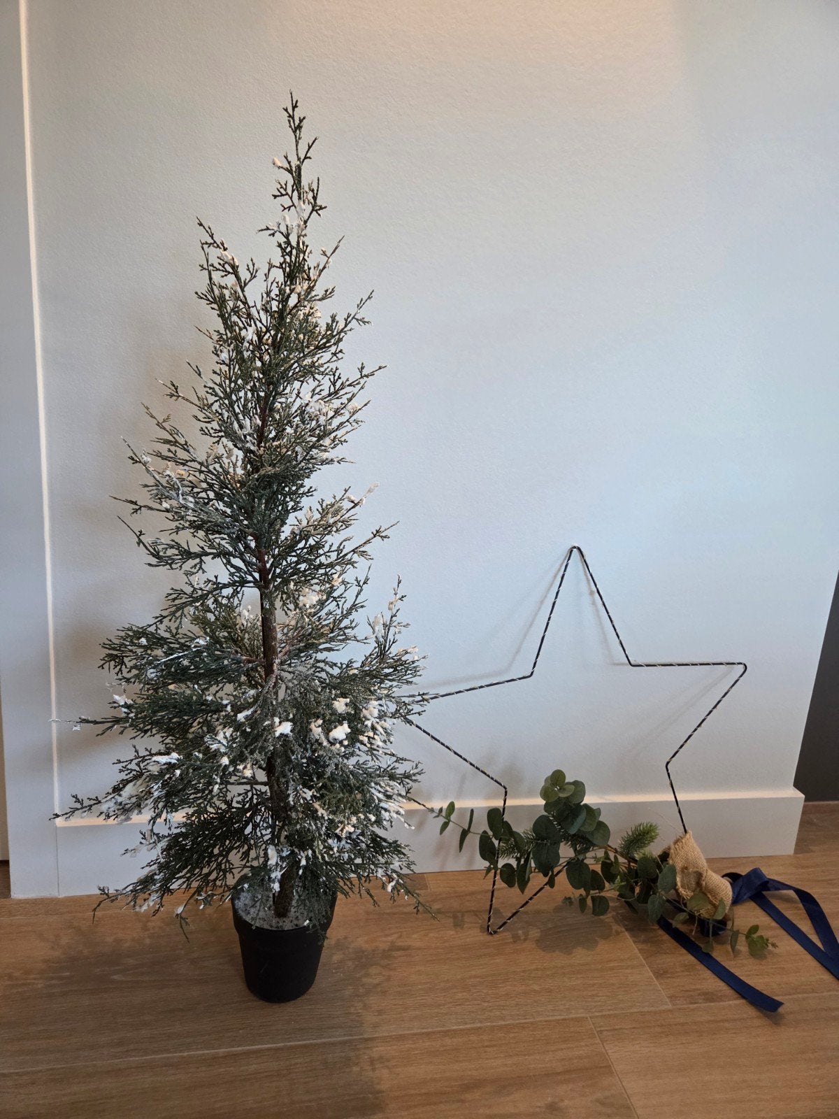 kunst kerstboom 105cm en deurhanger ster met verlichting, Ophalen