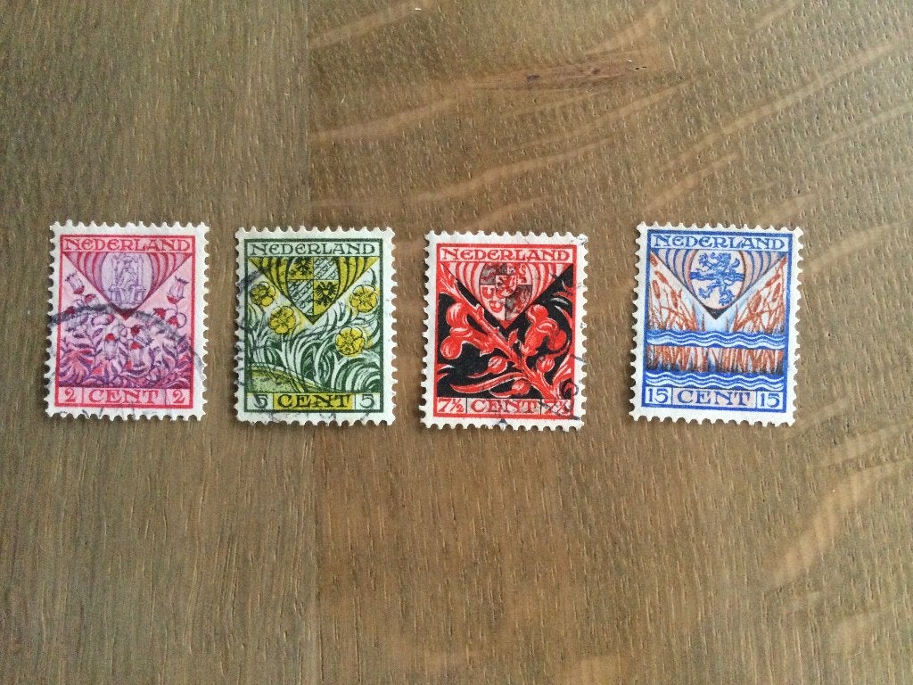 nederland NVPH 208-211 gestempeld, Ophalen of Verzenden, Gestempeld