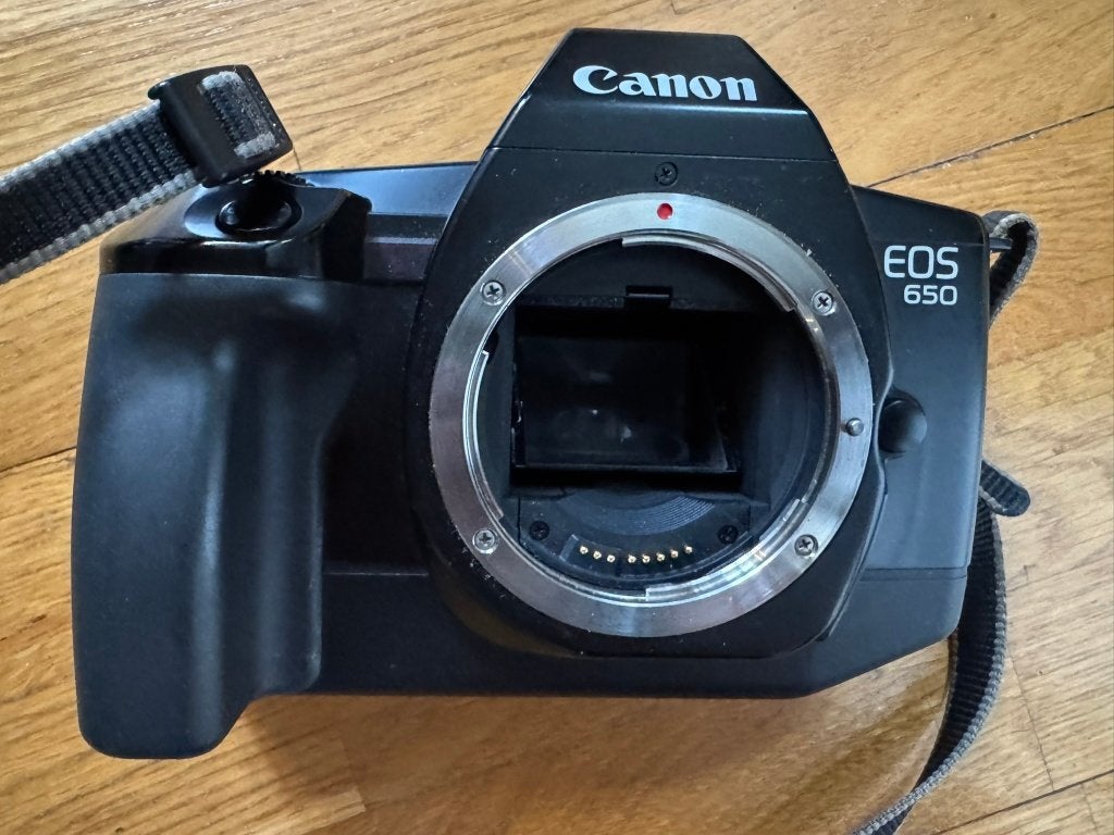 Canon EOS 300 + 650 (2 bodies!) met 4 zoomlenzen + flitser, Verzenden, Gebruikt, Spiegelreflex, Canon