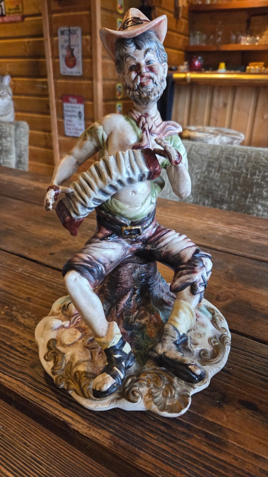 Vintage Capodimonte beeldje accordeonist, Antiek en Kunst, Ophalen of Verzenden