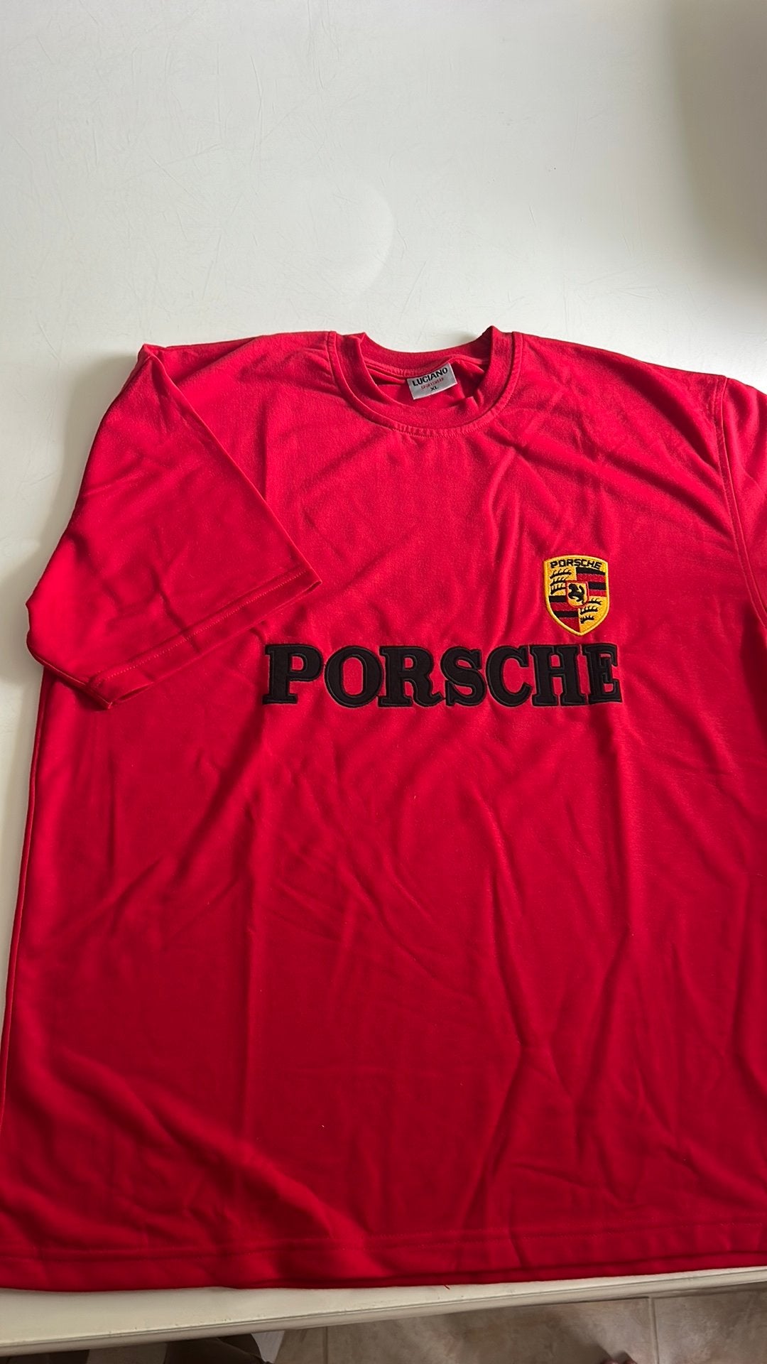 Porsche t-shirt maat XL, Kleding | Heren, Ophalen of Verzenden, Zo goed als nieuw, Maat 56/58 (XL), Rood