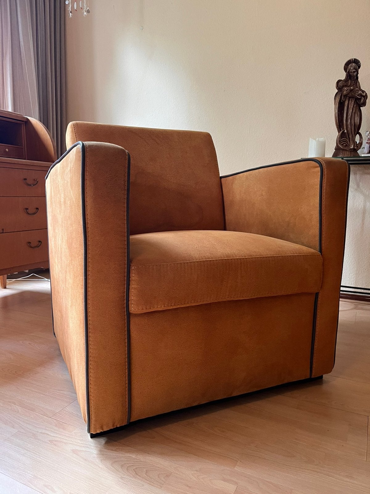 Fauteuils oker, Huis en Inrichting, Ophalen, 75 tot 100 cm, Zo goed als nieuw, Stof