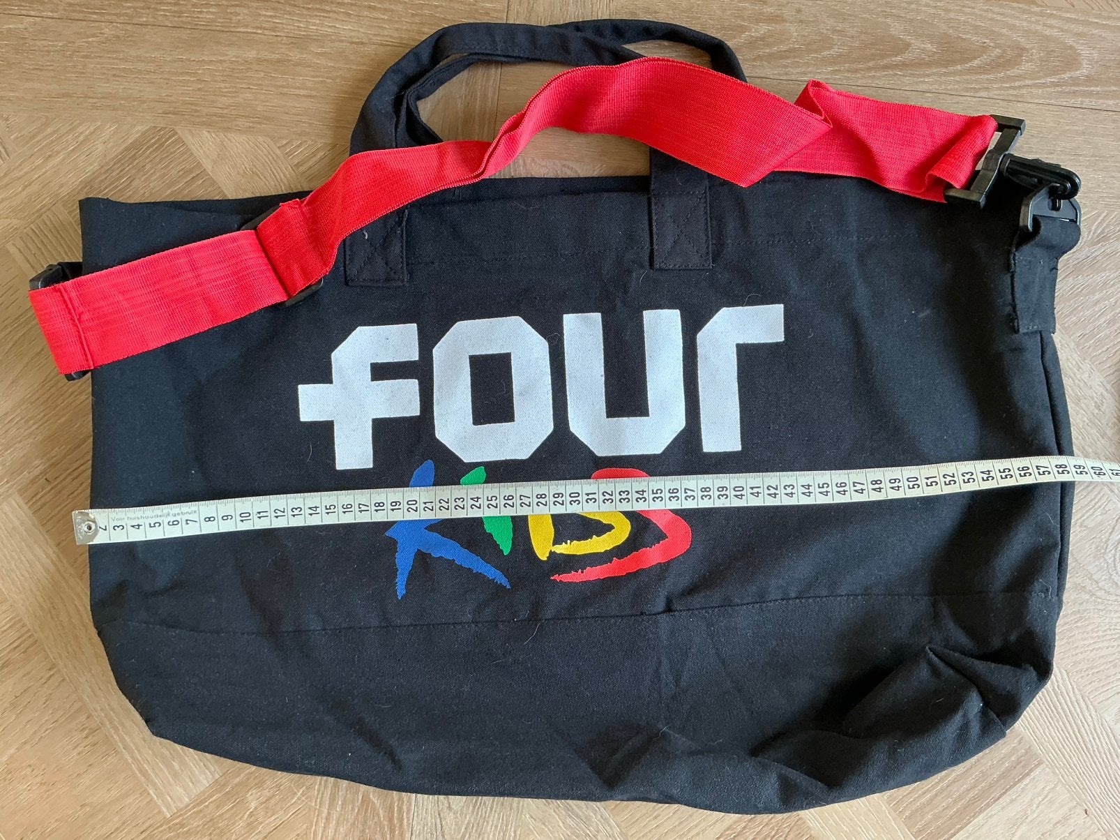 Fourkids zwarte canvas sporttas,strandtas schouder crossover, Ophalen of Verzenden, Nieuw