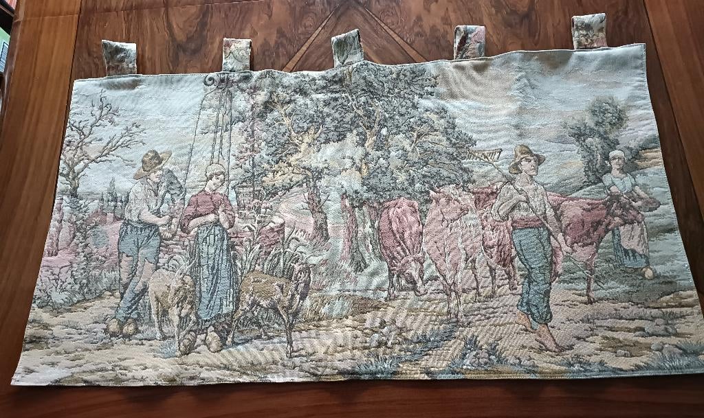 Gobelin tapisserie tapestry wandtapijt landleven (AL50), Antiek en Kunst, Antiek | Kleden en Textiel, Ophalen of Verzenden