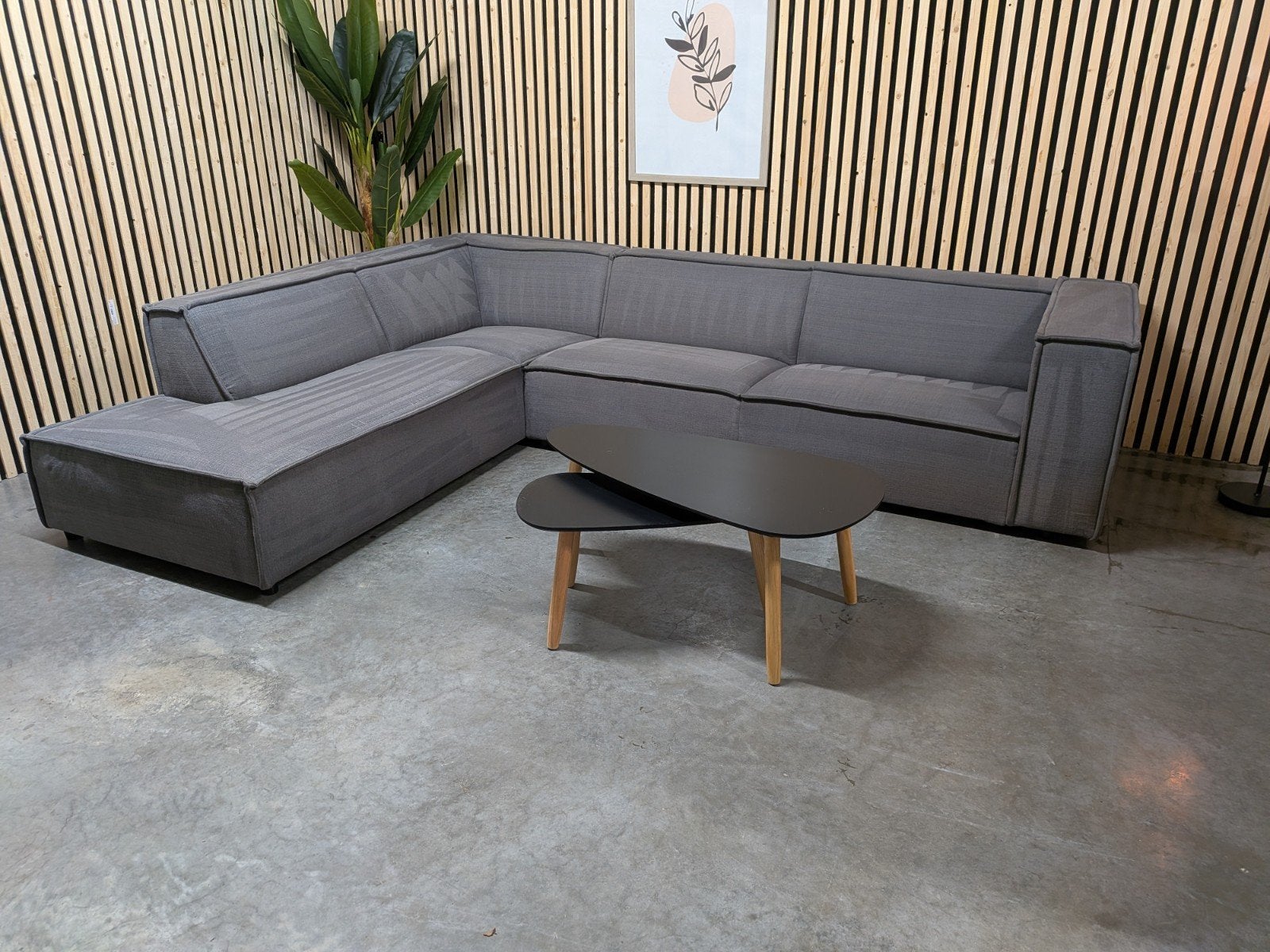 By Sidde 'Sommer' Hoekbank Donkergrijs - Gratis Bezorging, Hoekbank, 300 cm of meer, Ophalen of Verzenden, Zo goed als nieuw