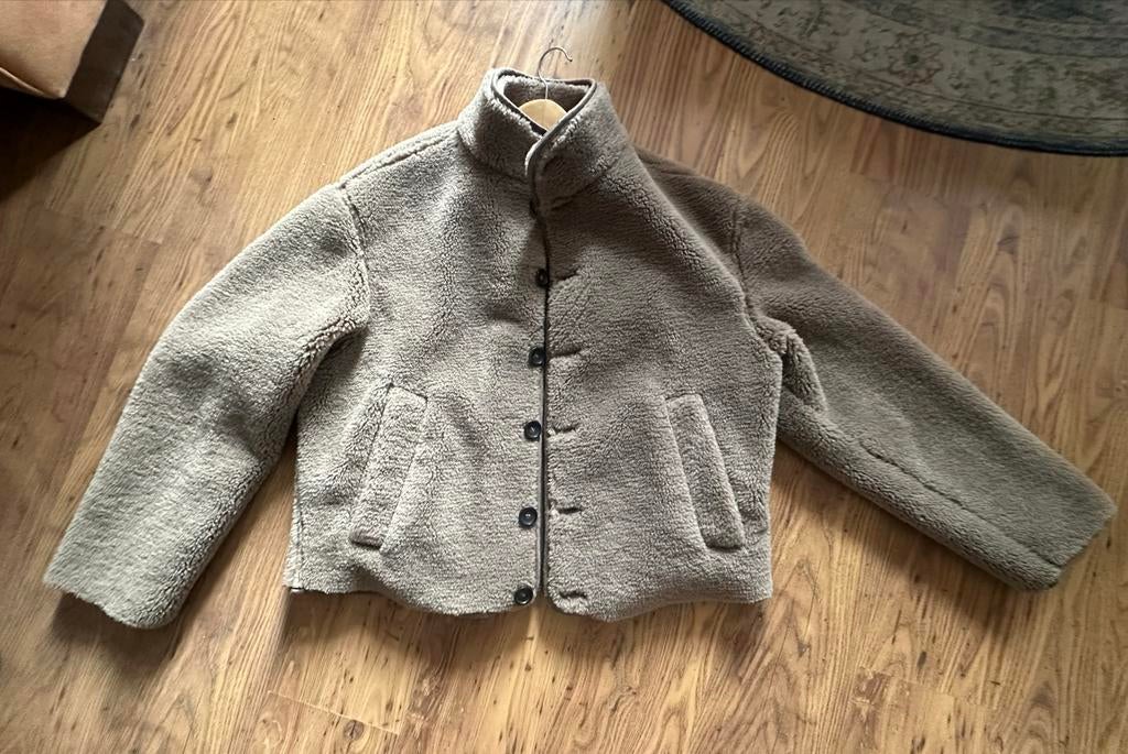 Zara teddy jas bruin - Maat L-XL, Ophalen of Verzenden, Zo goed als nieuw, Maat 42/44 (L), Bruin