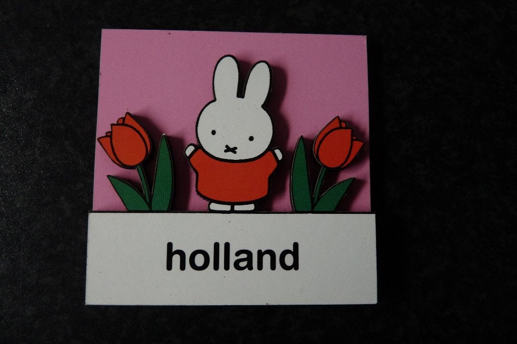 Nieuw houten 3d Nijntje magneet tulpen 7.5 x 7.5 cm, Ophalen of Verzenden, Nieuw