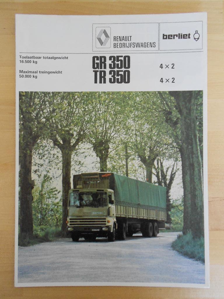 Berliet 1977 GR GRH TR TRH 350 V8 Brochure, Berliet, Ophalen of Verzenden, Zo goed als nieuw, Overige merken