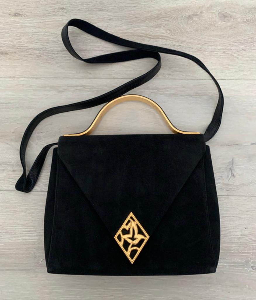 Bally suede leren tas gouden details, Sieraden, Tassen en Uiterlijk, Tassen | Damestassen, Ophalen of Verzenden, Zo goed als nieuw