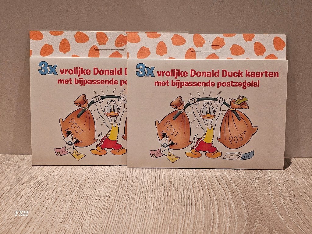 Persoonlijk hangmapje 3x Vrolijke Donald Duck. Postfris., Ophalen of Verzenden, Na 1940, Postfris