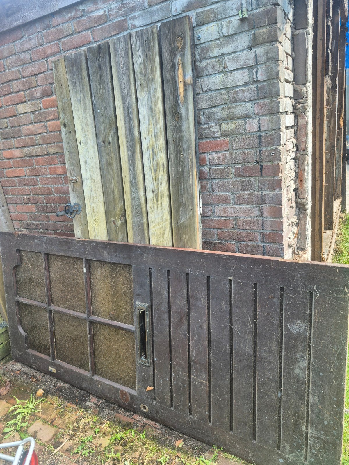 Schuurdeur en buitendeur - Houten deuren - gratis afhalen, Doe-het-zelf en Verbouw, Deuren en Horren, Ophalen, Gebruikt, 80 tot 100 cm
