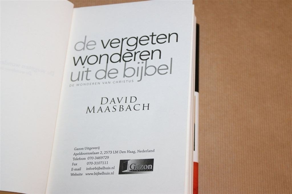 De Vergeten Wonderen uit de Bijbel — David Maasbach, Boeken, Ophalen of Verzenden, Zo goed als nieuw