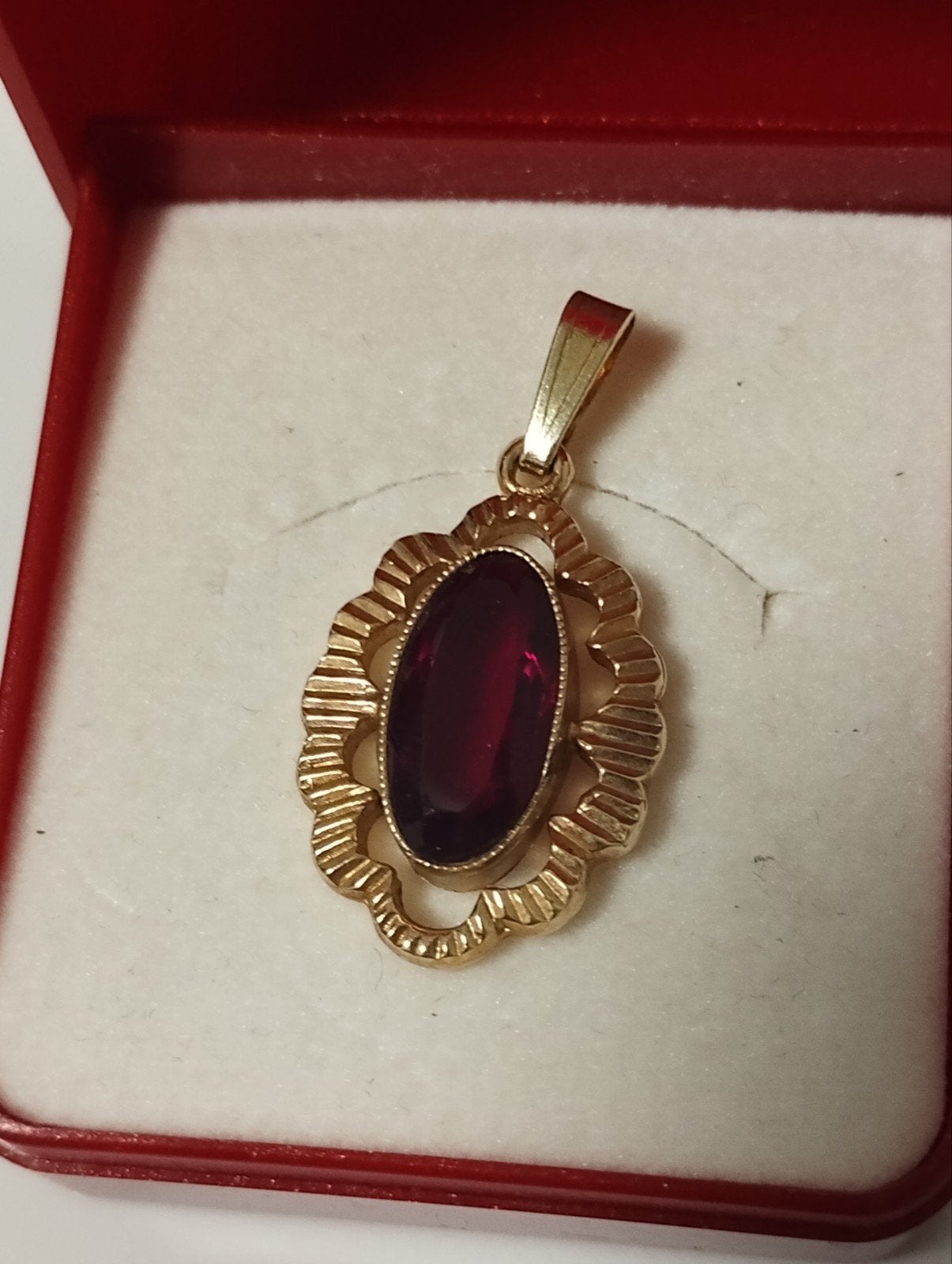 Vintage Andreas Daub facet geslepen granaat ketting hanger, Sieraden, Tassen en Uiterlijk, Ophalen of Verzenden