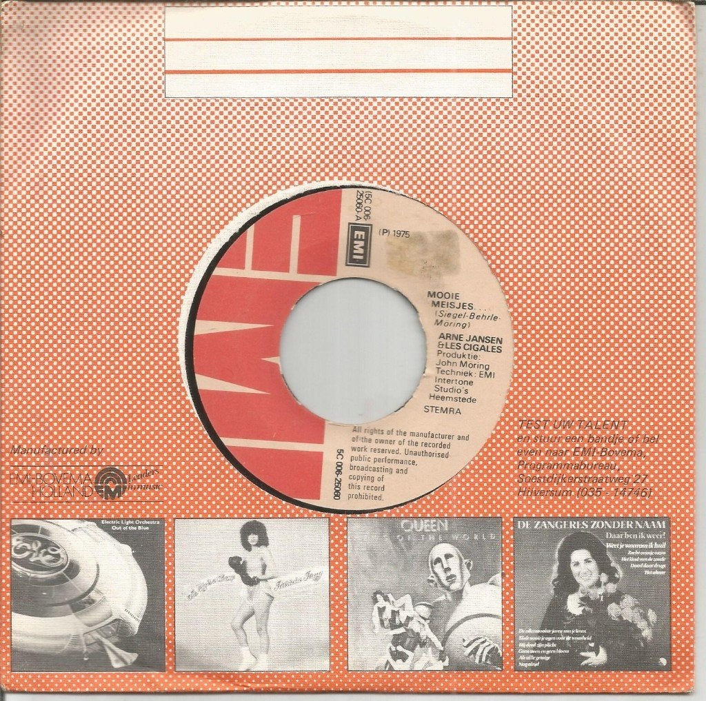 Arne Jansen & Les Cigales – Mooie Meisjes… (1975), Gebruikt, 7 inch, Ophalen of Verzenden, Levenslied of Smartlap