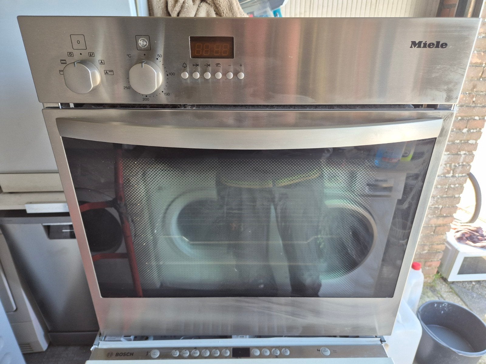 Miele H316-3B RVS inbouw oven 60cm, Verzenden, Hete lucht, Zo goed als nieuw, Oven met grill