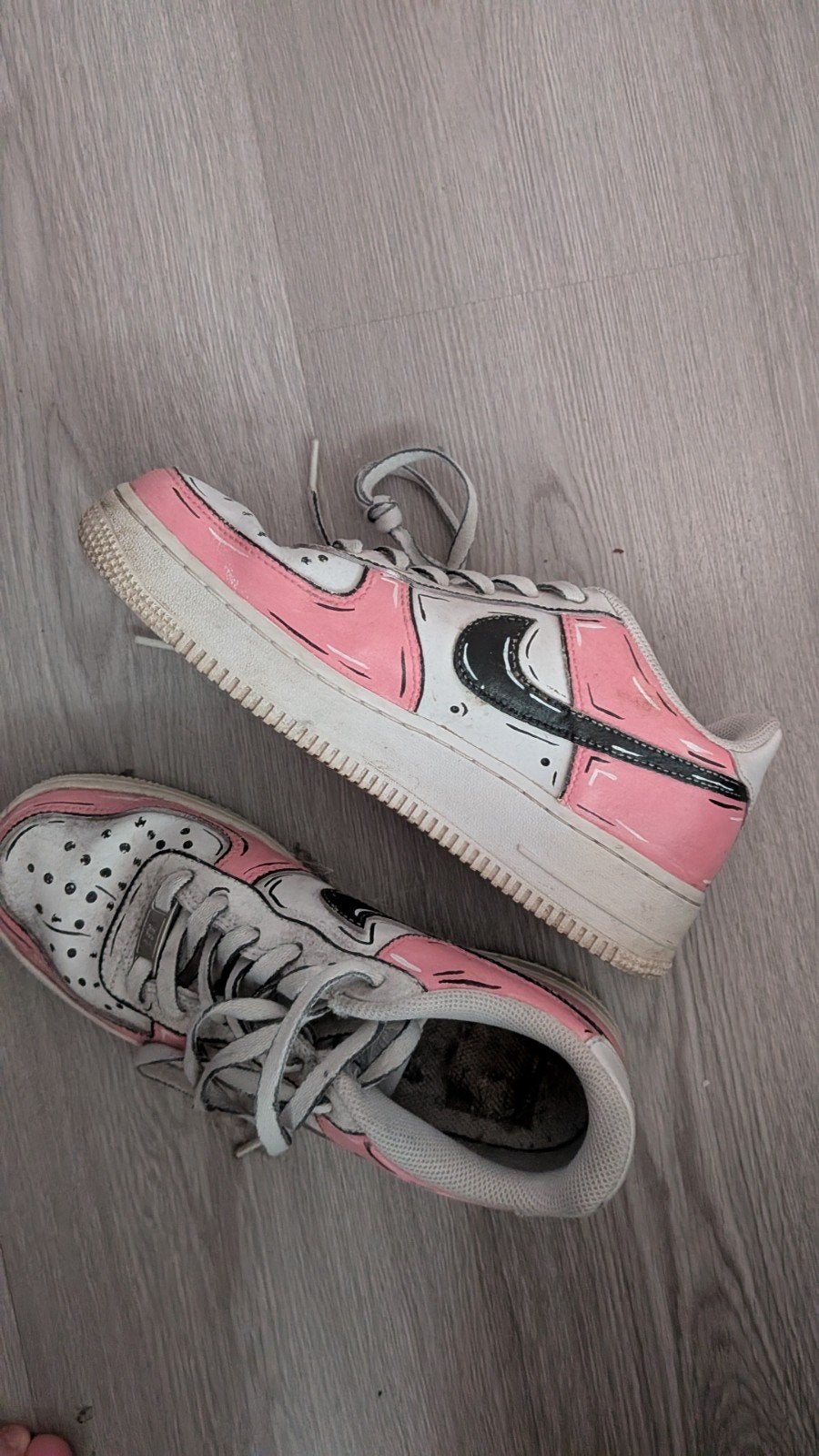 Custom Pink and Black Nike Air Force 1 - Maat 39, Nike, Ophalen of Verzenden, Sneakers of Gympen, Roze