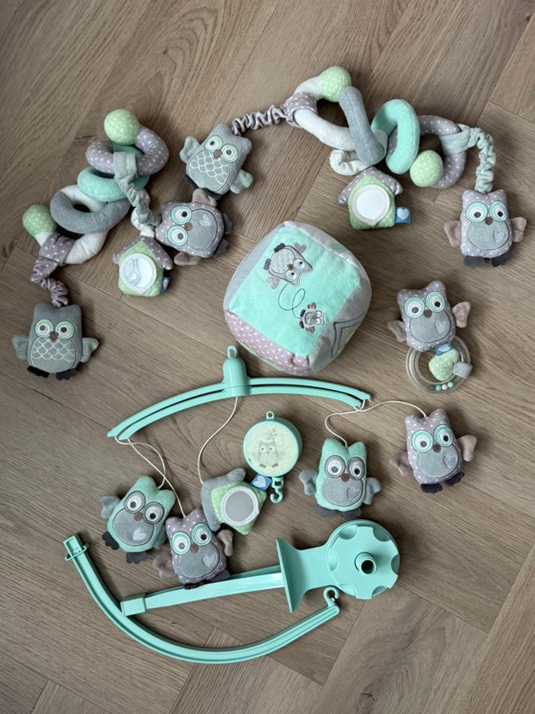 Uilen knuffels, speelgoed, muziekmobiel, Gebruikt, Overige merken, Met geluid, Overige karakters