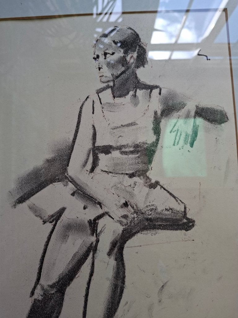 Houtskooltekening Leo de winter, Antiek en Kunst, Kunst | Tekeningen en Foto's, Ophalen, Tekening, Houtskooltekening, Achter glas