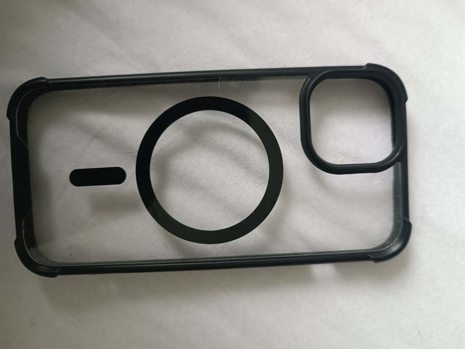 Transparant iPhone hoesje met MagSafe - Zwart, Telecommunicatie, Kunststof, Zwart, Overige merken, Nieuw