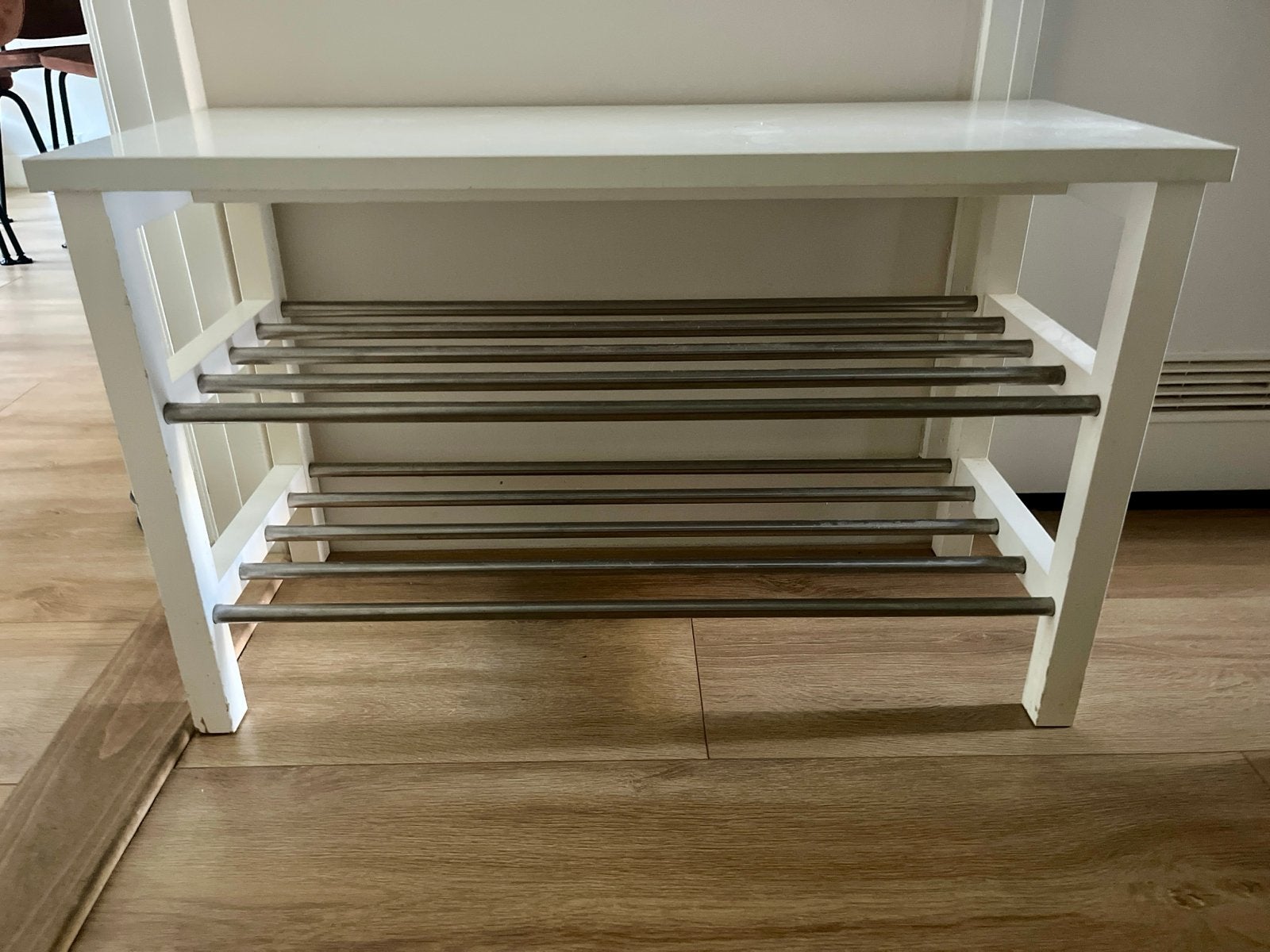 IKEA TJUSIG schoenenrek / bankje - wit, Ophalen, Gebruikt