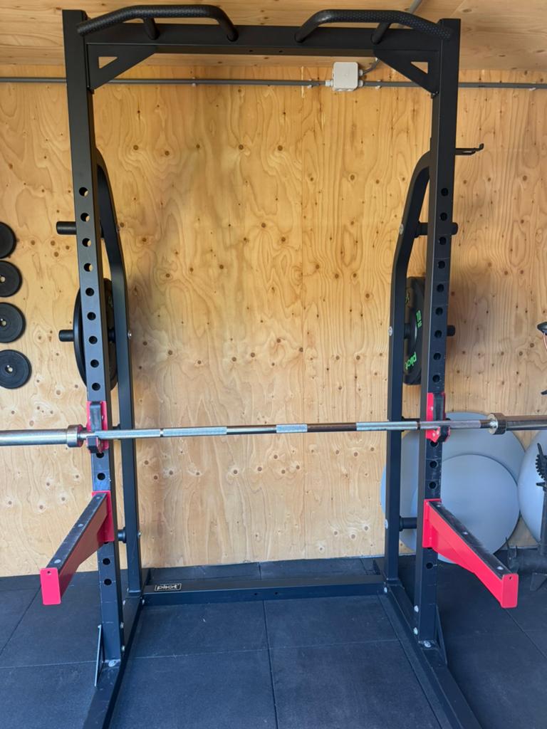 Pivot Fitness Power Rack + Olympische Halter + Gewichten, Ophalen, Zo goed als nieuw, Overige typen