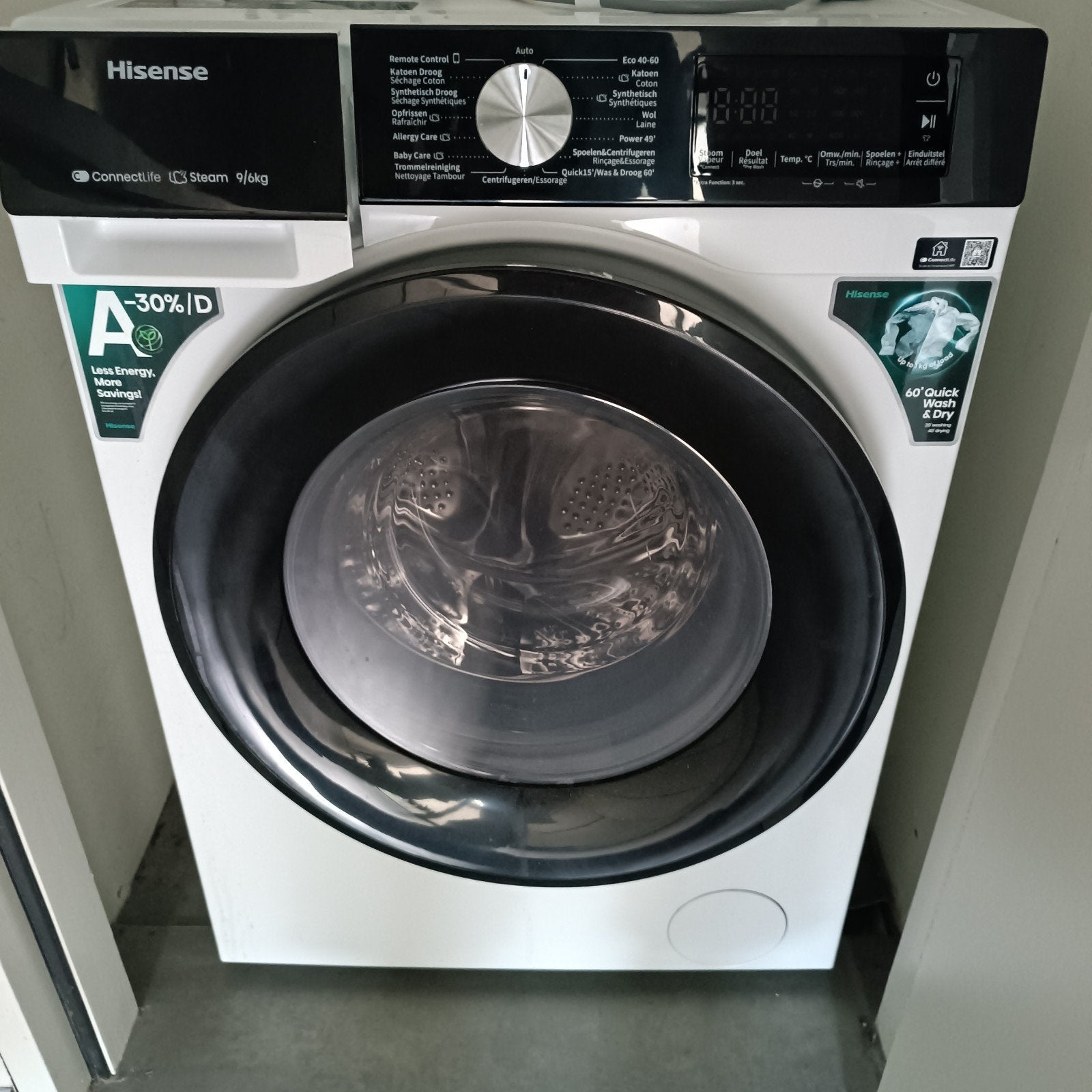 Hisense wasdroog te koop, Witgoed en Apparatuur, Wasmachines, 1200 tot 1600 toeren, Ophalen