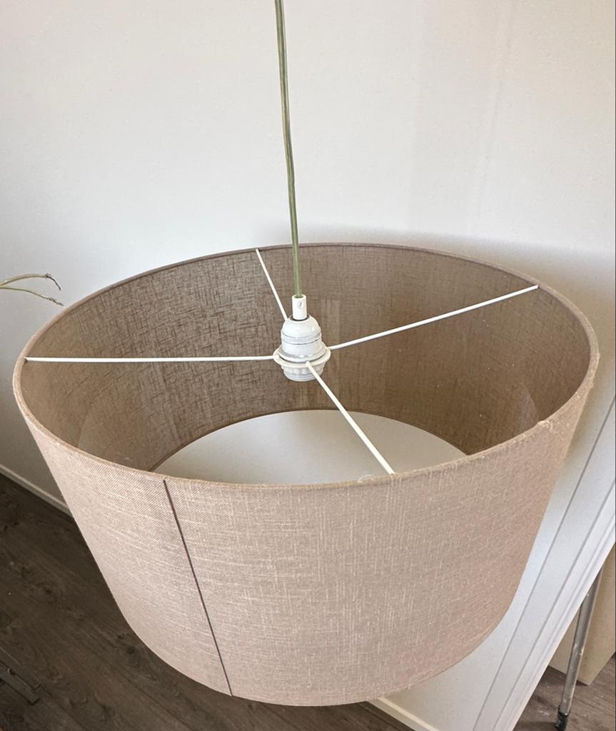 Grote ronde lampenkap - diameter 50cm, hoogte 25cm, Gebruikt, Rond, Ophalen of Verzenden, Bruin