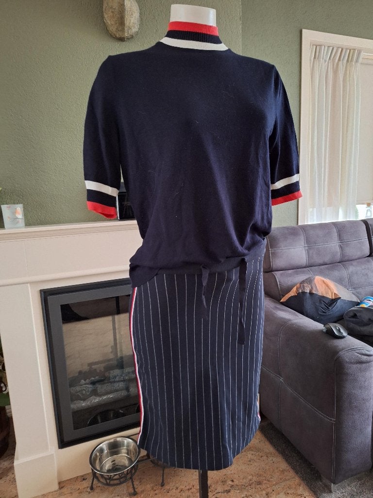 Taifun sportief combinatie trui top rok M 38 40 donker blauw, Kleding | Dames, Maat 38/40 (M), Blauw, Ophalen of Verzenden, Zo goed als nieuw