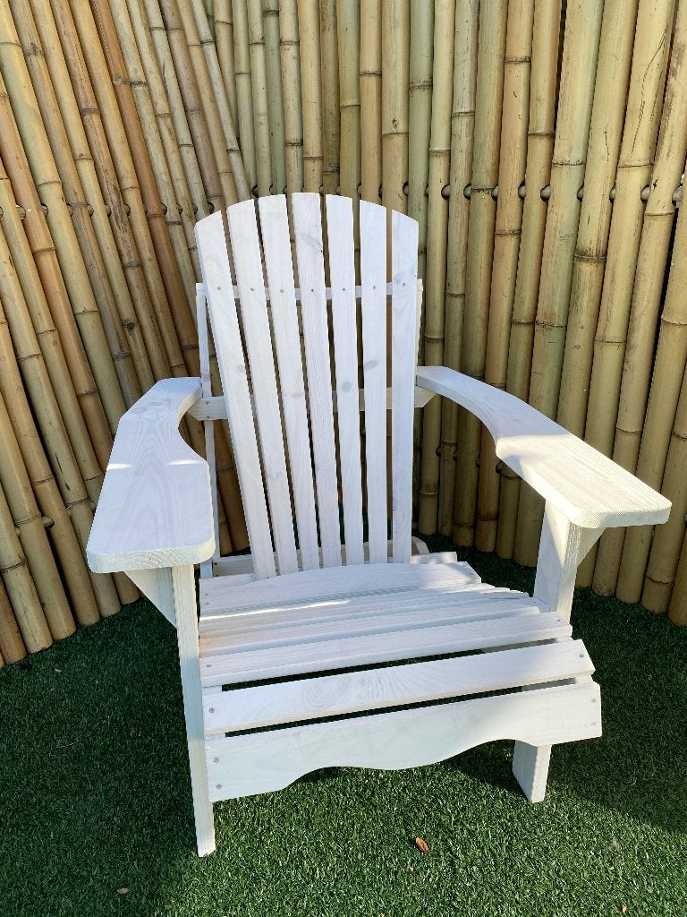 Adirondack relaxstoel, afm. 77 x 93 x 90 cm, grenen - wit, Huis en Inrichting, Ophalen, S&S Import/Export, Wit, Ambachtsweg 6, 9563 TV Ter Apelkanaal