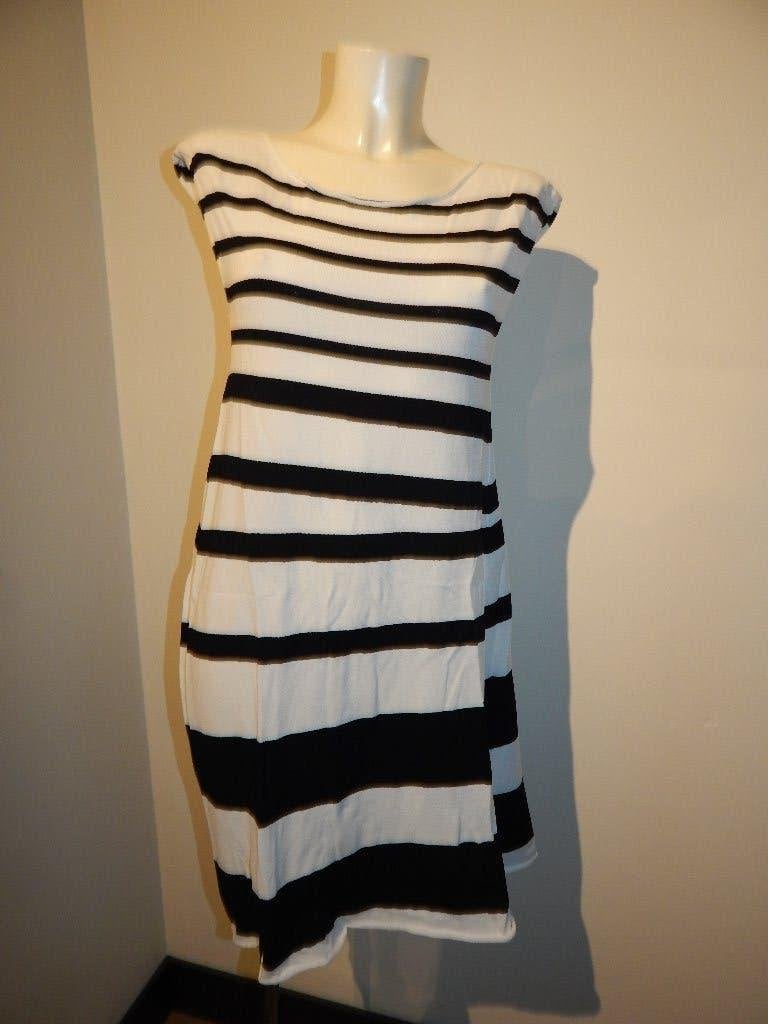 Sarah Pacini a symetrische jurk stretch breisel streep One S