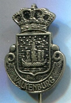 Valkenburg zilverkleurig wapen speldje ( U_046a), Verzenden, Nieuw, Stad of Land, Speldje of Pin