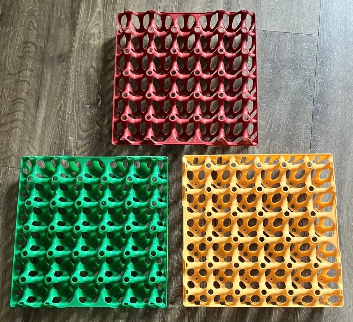 Vintage plastic eierrekjes  (3x 30), Ophalen of Verzenden, Gebruikt, Kunststof