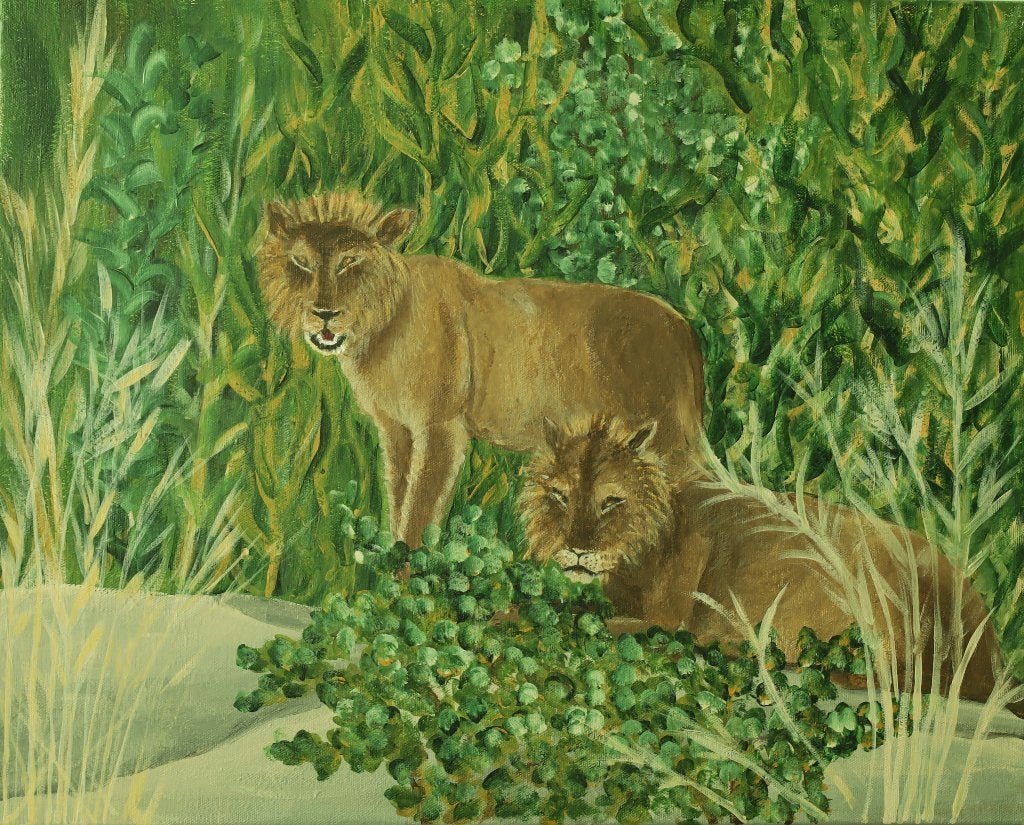 schilderij, Ophalen, Acrylverf, Dieren