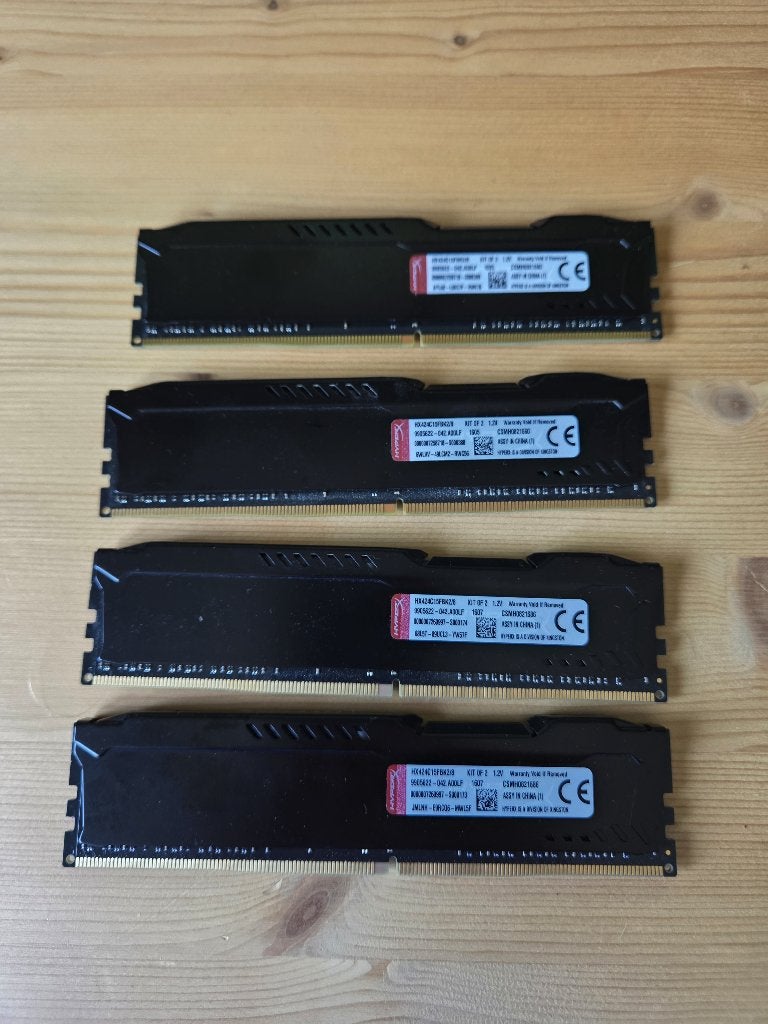 HyperX Fury black HX424C15FBK2/8 DDR4 16GB (4x4GB), Computers en Software, RAM geheugen, Gebruikt, DDR4, Ophalen of Verzenden