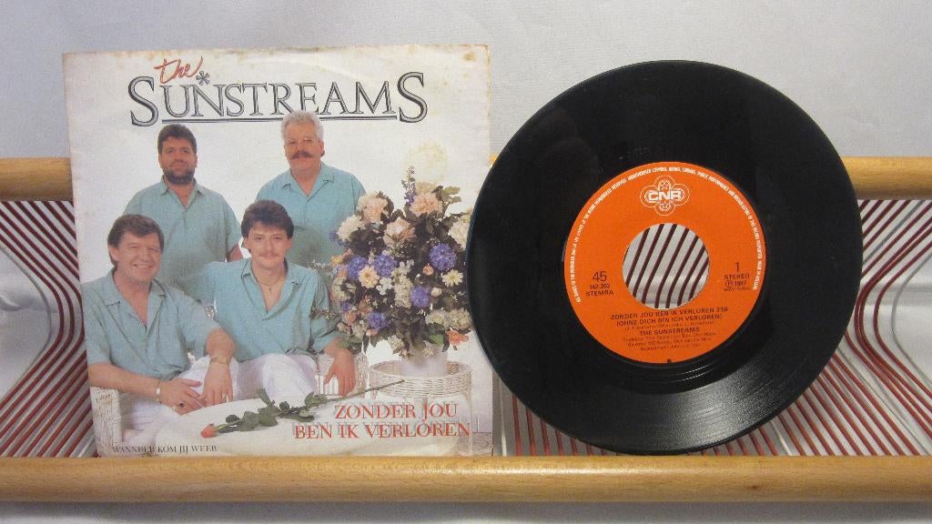 The Sunstreams, Zonder Jou Ben Ik Verloren (single 7"), Ophalen of Verzenden, Gebruikt, Overige formaten, Levenslied of Smartlap