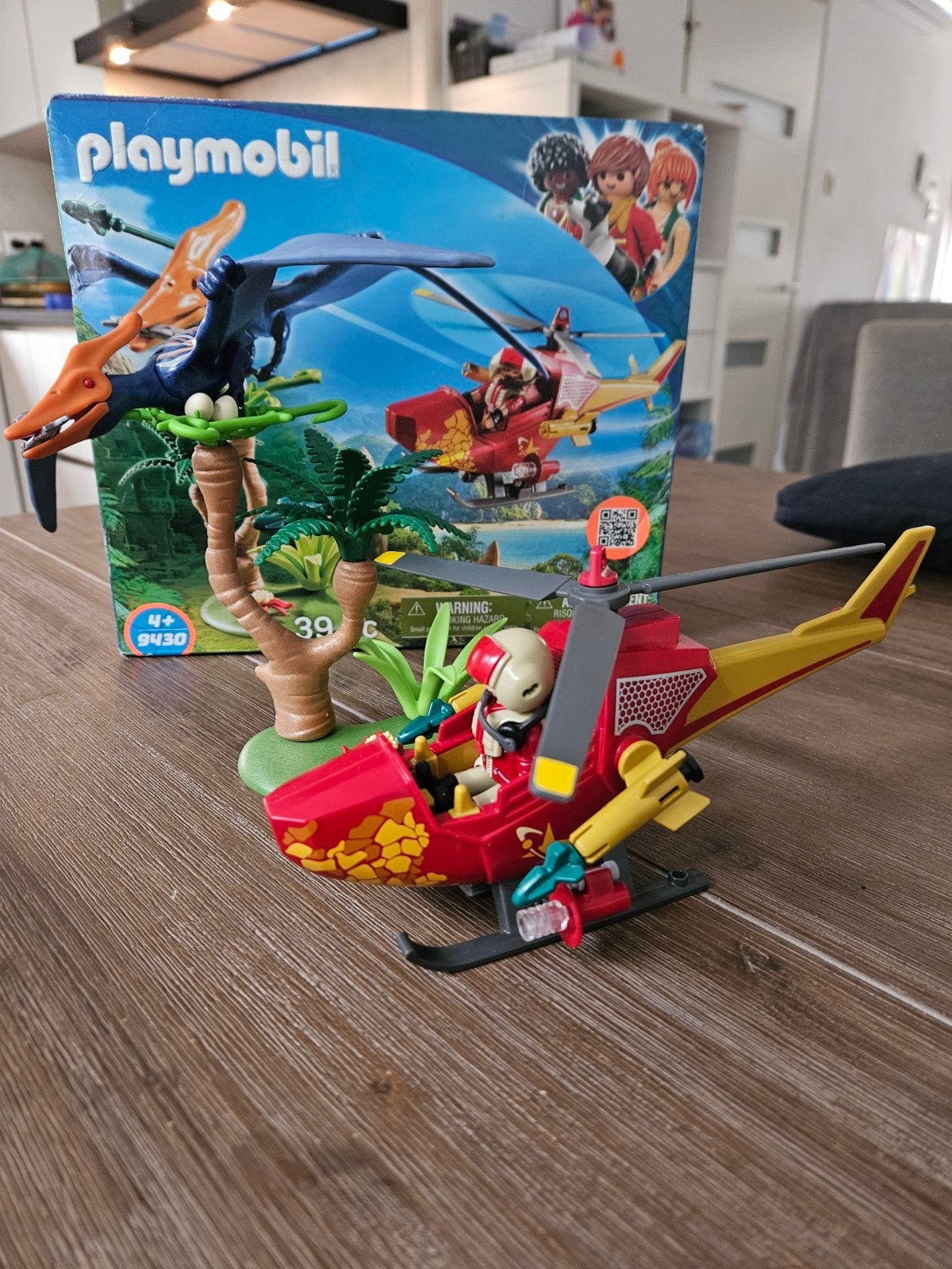 Playmobil Dino 9430: Helikopter met Pterodactylus, Ophalen of Verzenden, Zo goed als nieuw, Complete set