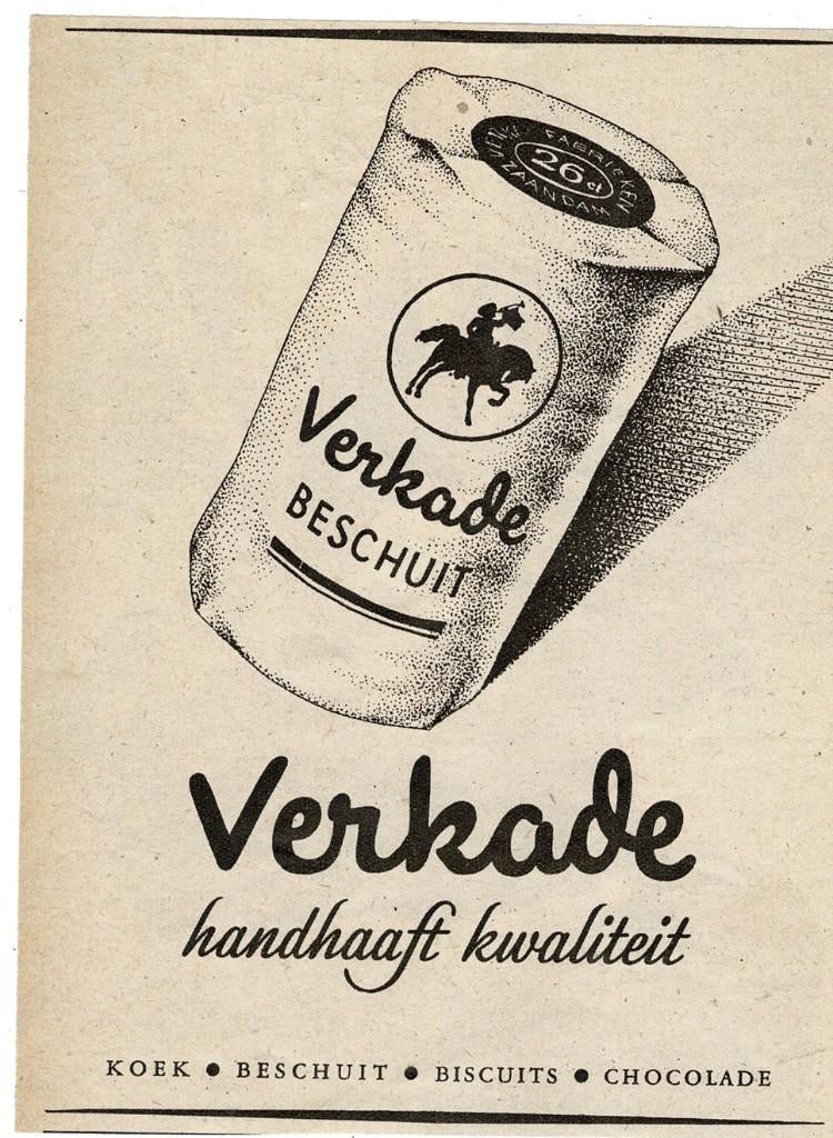 Beschuit VERKADE handhaaft kwaliteit 1946, Verzamelen, Merken en Reclamevoorwerpen, Verzenden, Zo goed als nieuw, Overige typen