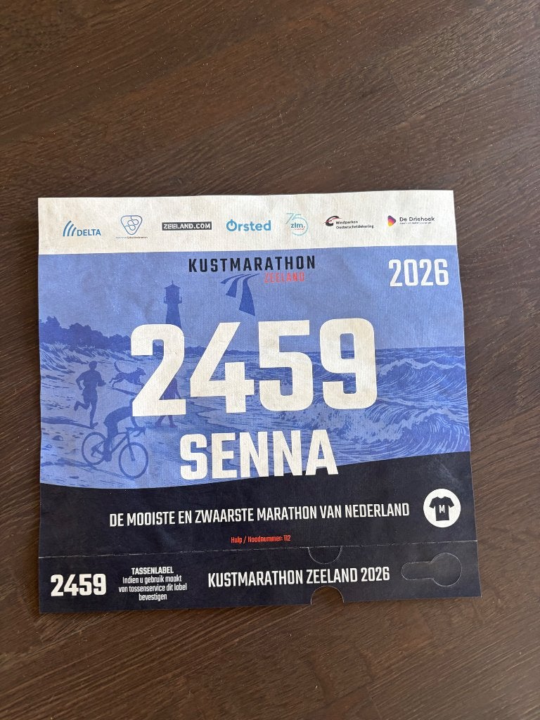 kustmarathon startbewijs, Overige typen, Nieuw, Hardlopen, Ophalen
