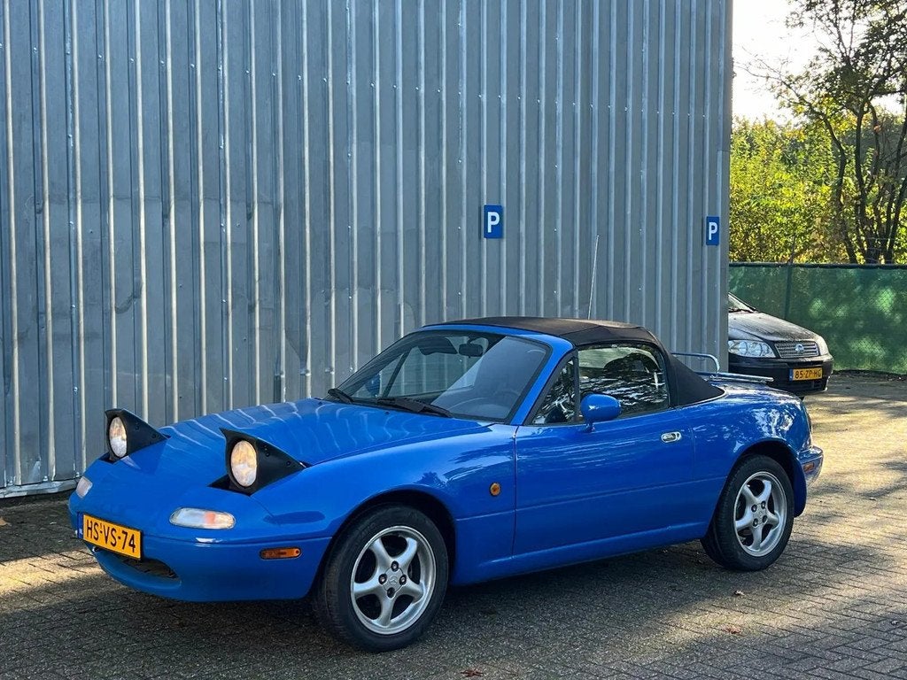Mazda MX-5 1.6i-16V / Mariner Blue / KMteller / Roestvrij &, Auto's, Mazda, Gebruikt, Zwart, 4 cilinders, Cabriolet